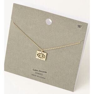 Avec Evil Eye Bar Gold Necklace